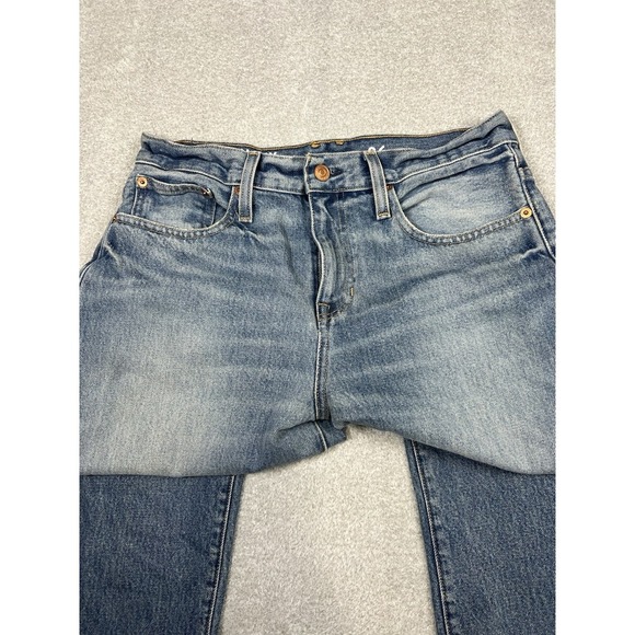 J Crew Slouchy Boyfriend Jeans Medium Blue‎ Distressed Ripped Knees Size 26 - Picture 9 of 15